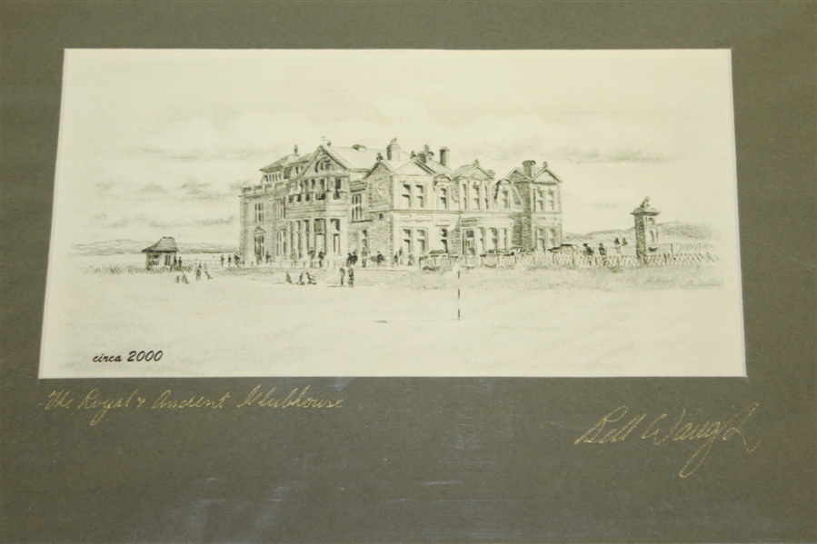 The Royal & Ancient Clubhouse 1860, 1870, 1890, & 2000 Artists Bill Waugh Signed Prints JSA ALOA