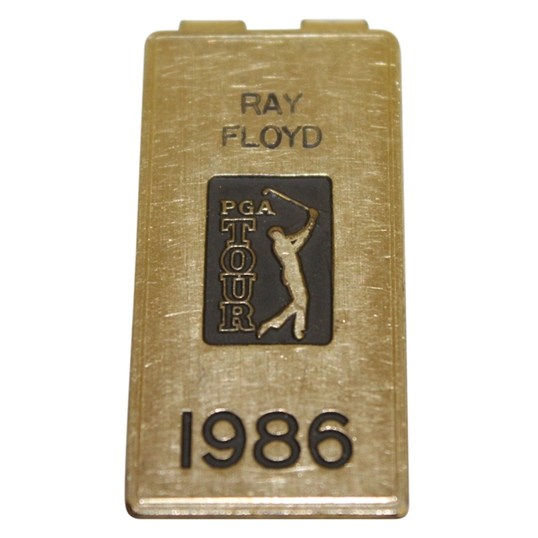 Ray Floyd's Personal 1986 PGA Tour Credential Badge/ Money Clip - U.S. Open Winning Year