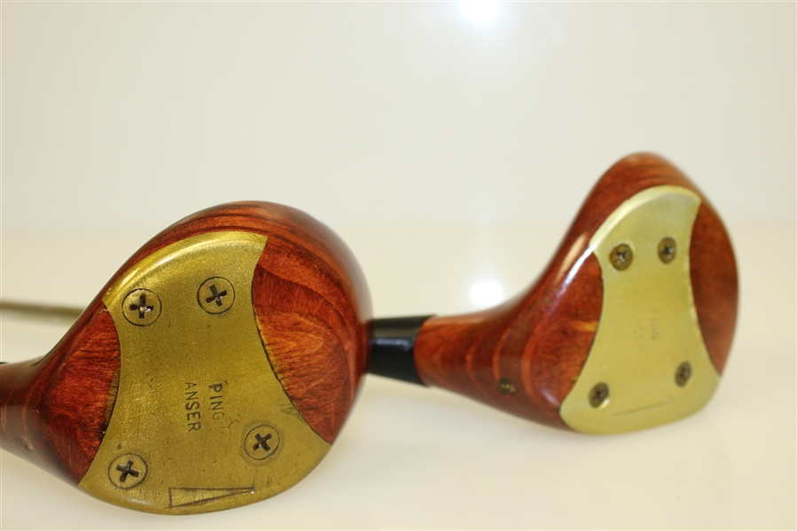 1966-67 PING ANSER Wooden Head Driver and 4 Wood - Seldom Seen, Less Than 200 Sets Made