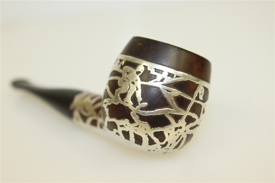Sterling Silver Overlay Golf Tobacco Pipe