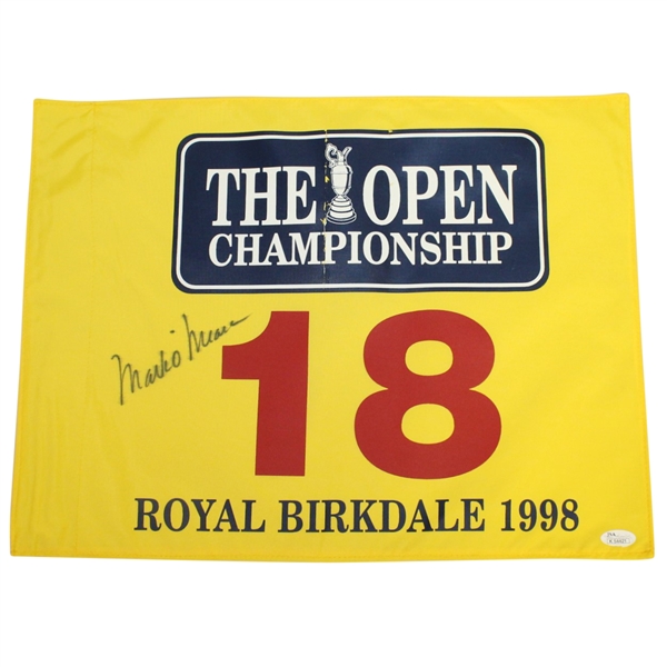 Mark O' Meara Signed 1998 Open Championship at Royal Birkdale Flag JSA #K54421