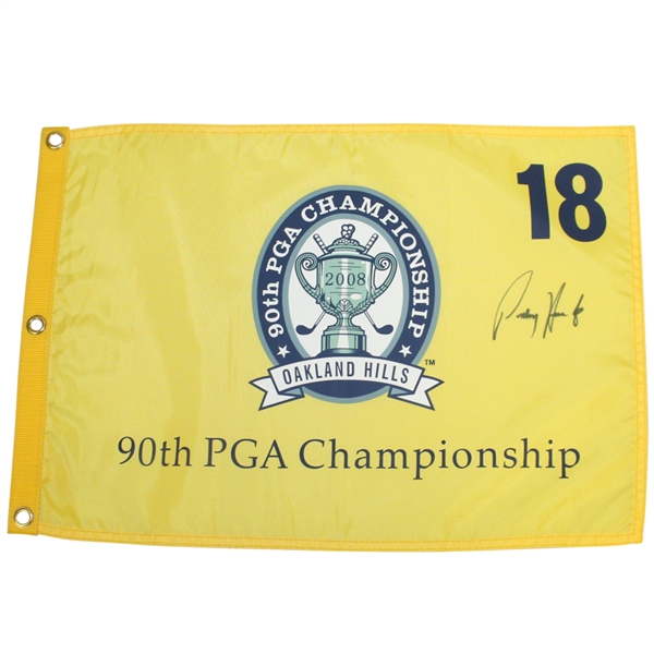 Padraig Harrington Signed 2008 PGA Championship at Oakland Hills Flag FULL PSA/DNA #S03975