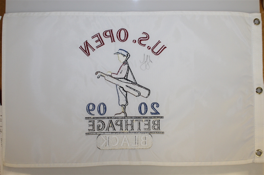 Lucas Glover Signed 2009 US Open Embroidered Flag FULL PSA/DNA #S03796