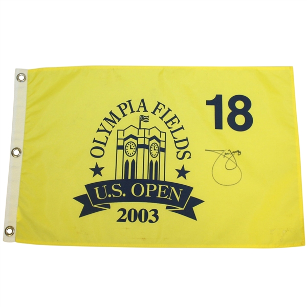 Jim Furyk Signed 2003 US Open at Olympia Fields Flag FULL PSA/DNA #S03971