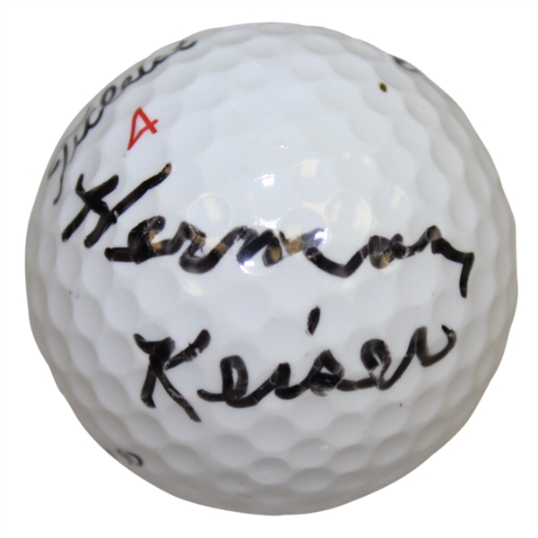 Herman Keiser Signed Titleist 4 Golf Ball JSA ALOA
