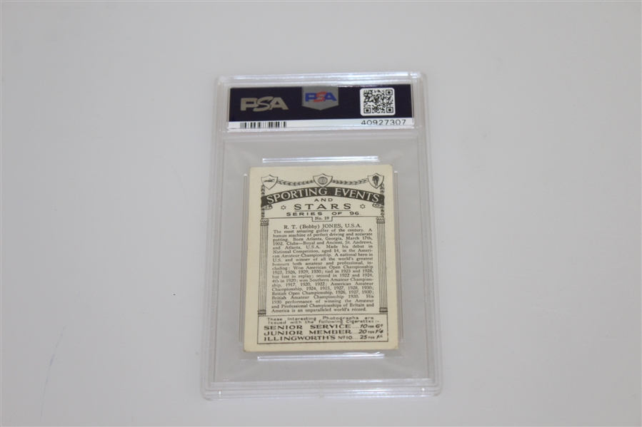 R.T. (Bobby) Jones 1935 J.A. Pattreiouex Sporting Events & Stars Card