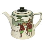 1920s Royal Doulton Golf Themed Teapot with Lid - R. Wayne Perkins Collection