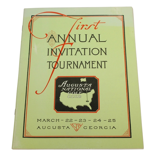1934 First Annual Invitational Tournament Program - 1998 Reprint