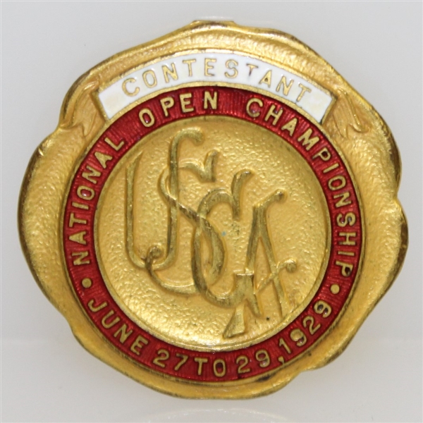 1929 US Open Contestant Badge of 1936 US Open Winner Tony Manero - Stunning Condition!