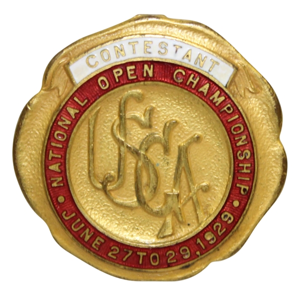 1929 US Open (Jones Win) Contestant Badge of '36 US Open Champ Tony Manero - Stunning Condition!