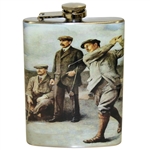 Classic The Great Triumvirate Themed Stainless Steel Hip Flask - 8oz
