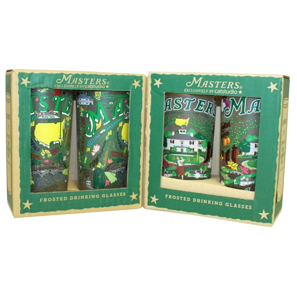 Masters Frosted Cat Studio Glass Set - 2 Sets