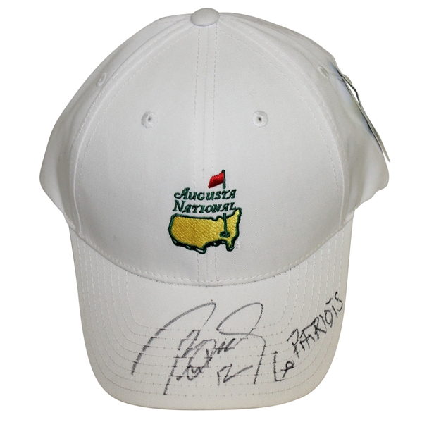 Tom Brady Signed Augusta National White Member Hat with '12' & 'Go Patriots' JSA ALOA