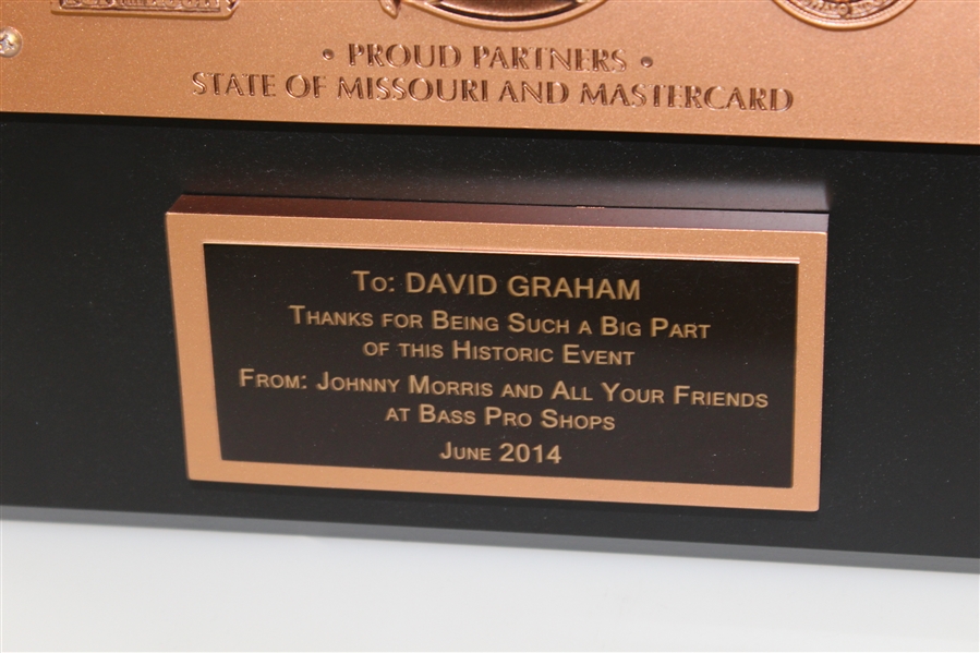 Big Cedar Legends Appreciation Plaque Given To David Graham with Original Box & Sleeve
