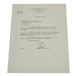 Bobby Jones Signed February 6, 1951 Letter to Coca-Cola Bottling Co. JSA ALOA