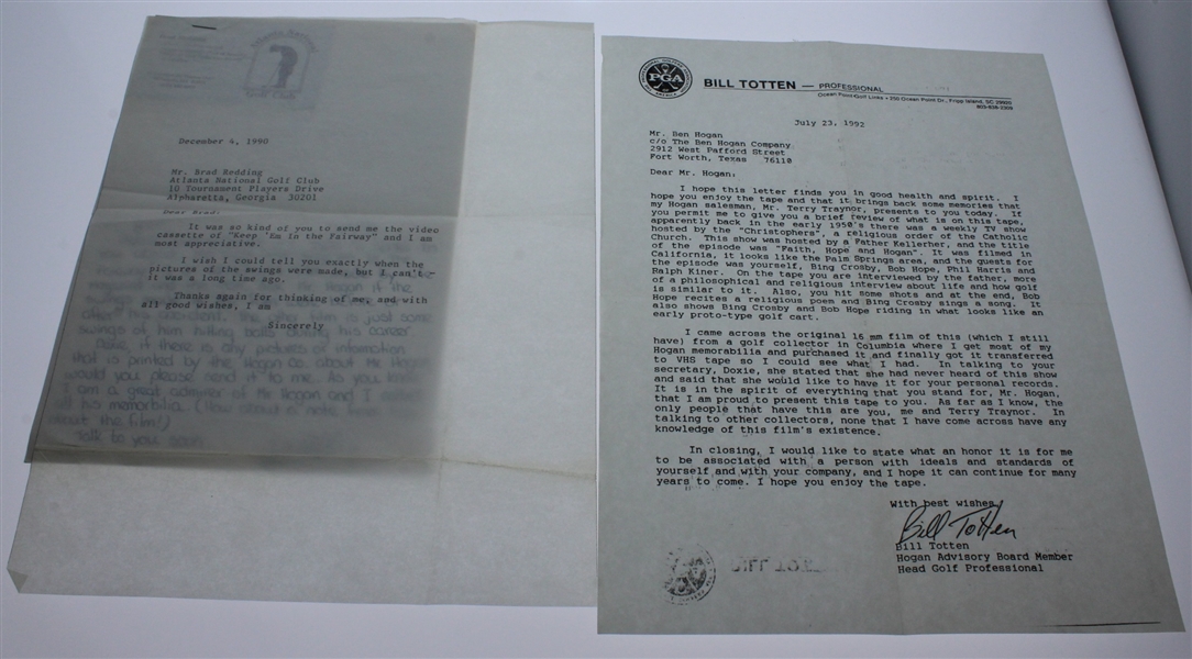 Assorted Letters to Ben Hogan from Fans and Copy Responses