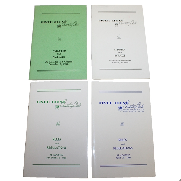 Ben Hogan's Four Personal River Crest Country Club By-Laws and Rules Booklets - 1954, 59, 60, 64