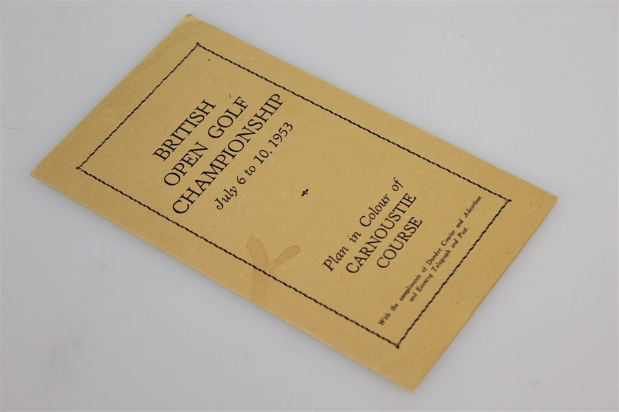 1953 British Open Golf Championship Plan in Colour of Carnoustie Course Pamphlet