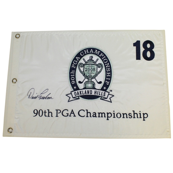 David Graham Signed 2008 PGA Championship Embroidered White Flag JSA ALOA