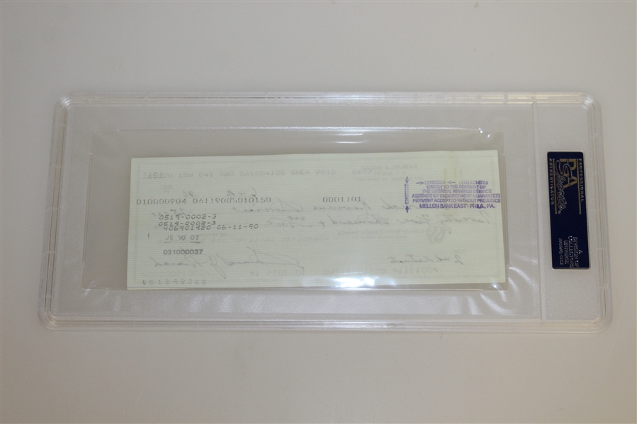 Sam Snead Signed 1990 Personal Check to the IRS for $25k PSA/DNA #83511562