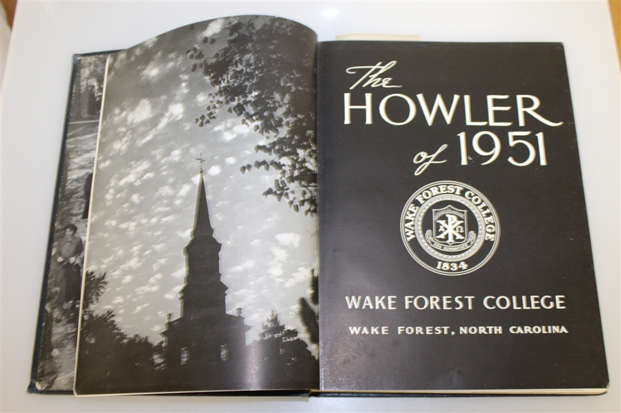 1951 Wake Forest College 'The Howler' Yearbook with Arnold Palmer
