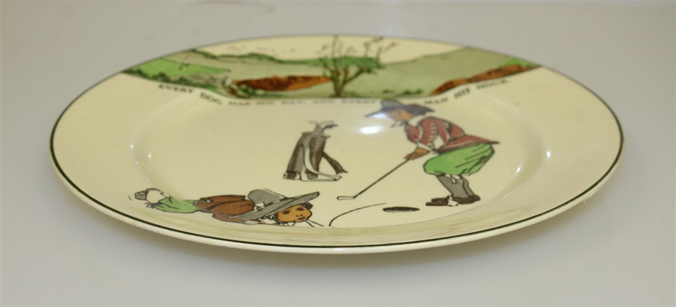 Royal Doulton Golf Plate 'Every Dog Has His Day, And Every Man His Hour'