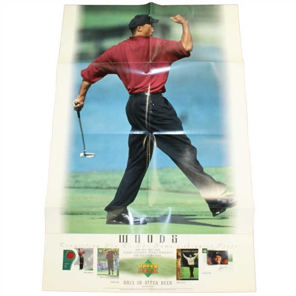 Tiger Woods Upper Deck Fist Pump 'Connecting You To The Game's Biggest Stars' Poster