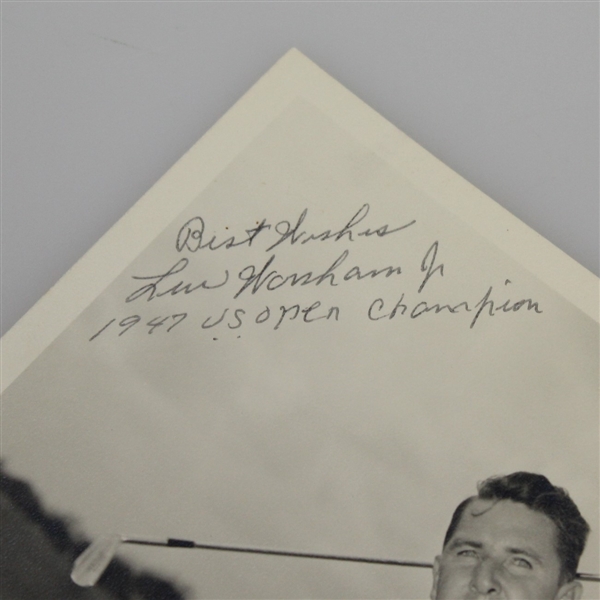 Lew Worsham (D-1990) Signed 8x10 Photo with 1947 US Open Champ Inscription JSA ALOA