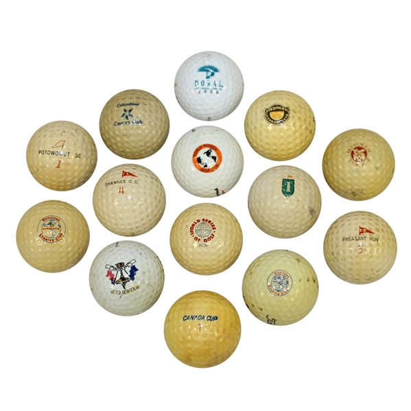 Fourteen Classic Logo Golf Balls - Course, Tournament, and other