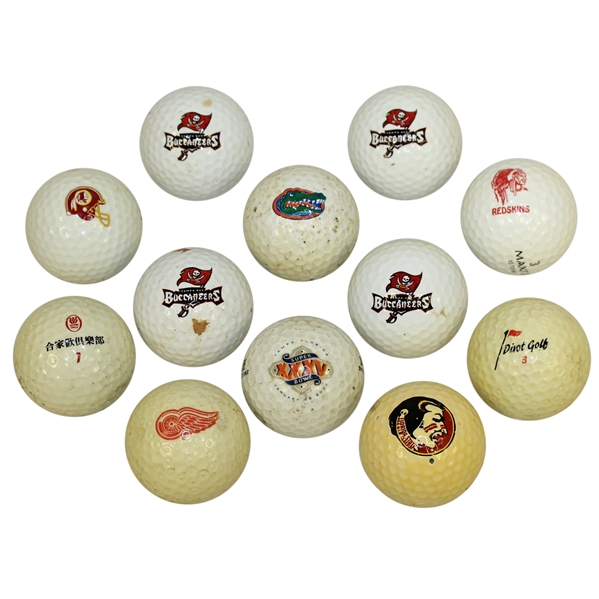 Twelve Sports Logo Golf Balls - Football, Hockey, and other