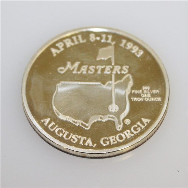 1993 Masters Tournament Limited Edition Silver Coin in Original Box with Note