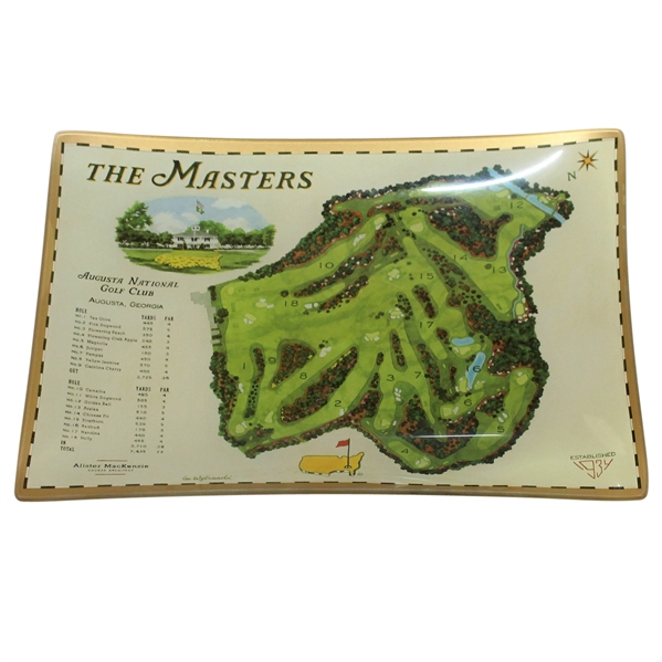 The Masters 'Augusta National Golf Club' Vintage Course Map Coin/Candy Tray in Box