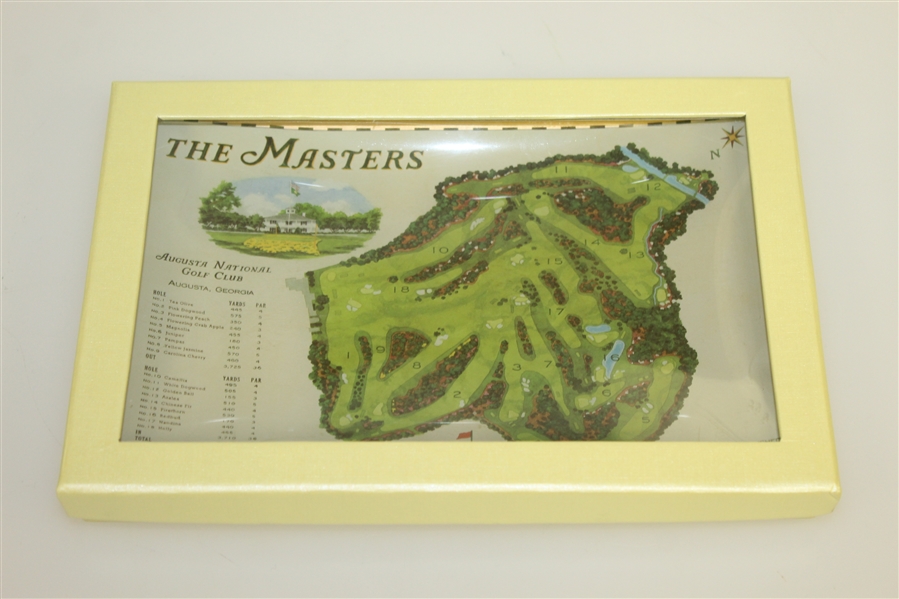 The Masters 'Augusta National Golf Club' Vintage Course Map Coin/Candy Tray in Box