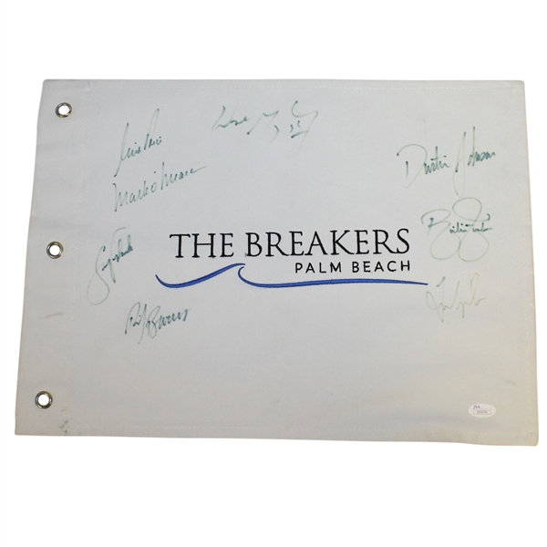 Wayne Gretzky, Dustin Johnson, & others Signed The Breakers Flag FULL JSA #Z93076