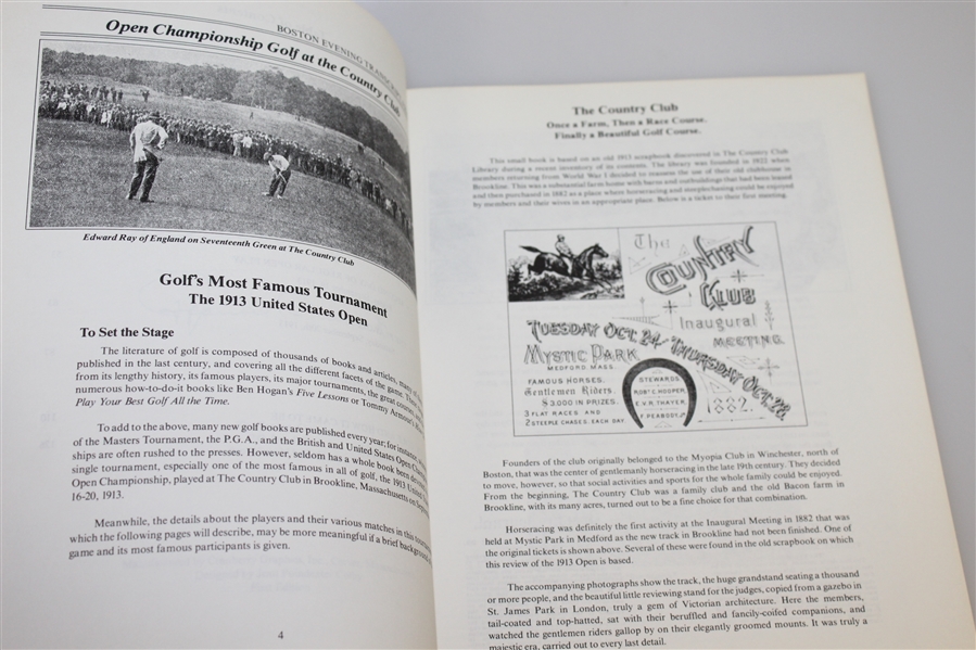 The 1913 US Open at The Country Club Eyewitness Press Accounts Book - Excellent Condition