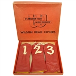 1950s Wilson Red Head Covers #1, 2, & 3 in Original Box - Never Used Condition