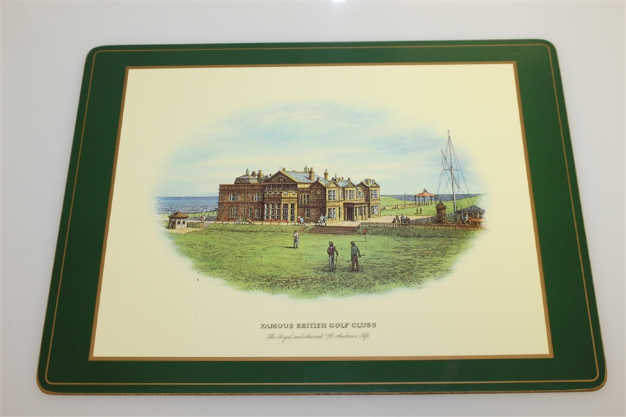 Set of Four Cork Board Pimpernel Famous British Golf Clubs Placemats - 12 x 16
