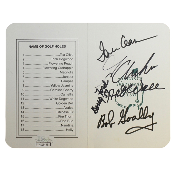 Multi-Signed Augusta National Golf Club Scorecard by previous Masters Champions - JSA #CC25453