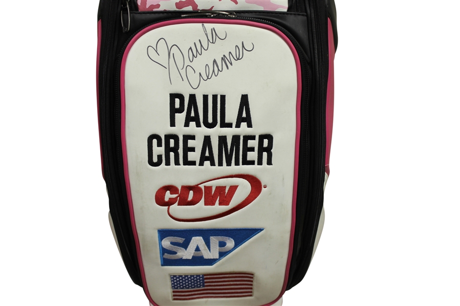 Paula Creamer Signed Pink Camouflage TaylorMade Golf Bag - JSA AOLA