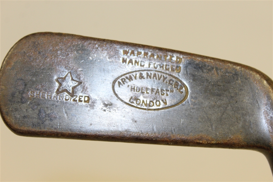 Warranted Hand Forged Sheradized Putter - Army & Navy C.B.L Holefast London