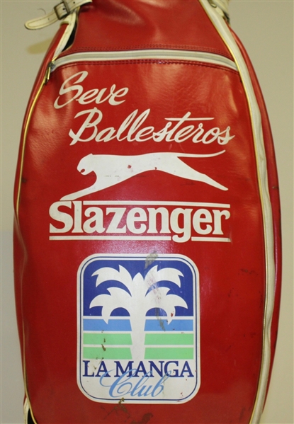 Match Used Seve Ballesteros Red/White Slazenger Golf Bag - 1985 Suntory World Match (Seve Wins!)