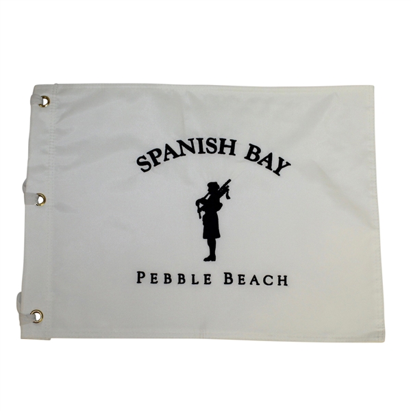White Spanish Bay Pebble Beach Flag - Original Tags Still Intact