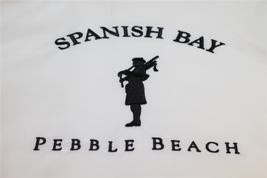 White Spanish Bay Pebble Beach Flag - Original Tags Still Intact