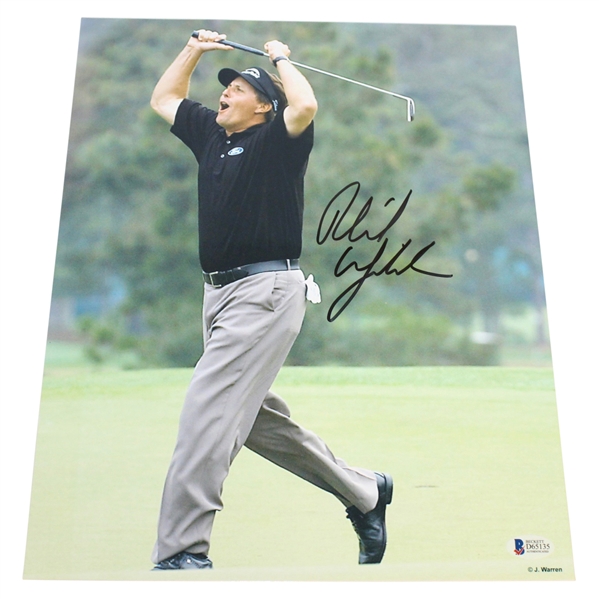 Phil Mickelson Signed Action Photo w/ Beckett Authentication #D65135
