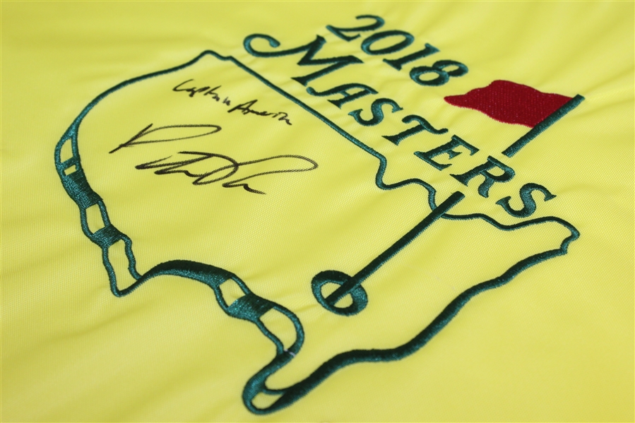 Patrick Reed Signed 2018 Masters Embroidered Flag with 'Captain America' JSA #70599