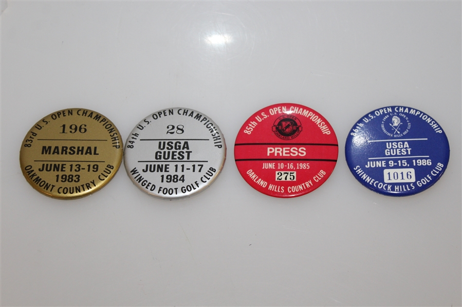 US Open Badges - '76-'78, '80, '83-'90