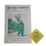 1962 Wheeling Ogle Bay Park Arnold Palmer Exhibition Program w/ Ticket
