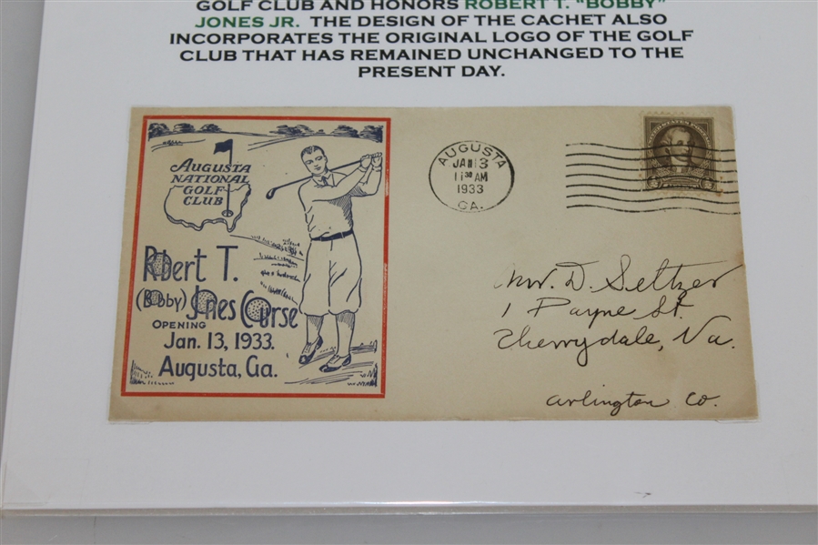 1933 Augusta National First Day Cover Cachet -Date Stamped 1/13/33