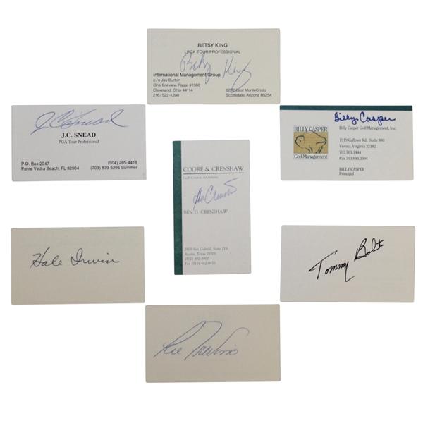 Seven Golf Greats Business Cards - Signed JSA/AOLA