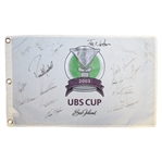 2003 UBS Cup Flag Signed By Arnold Palmer, Tom Watson, & Others JSA AOLA